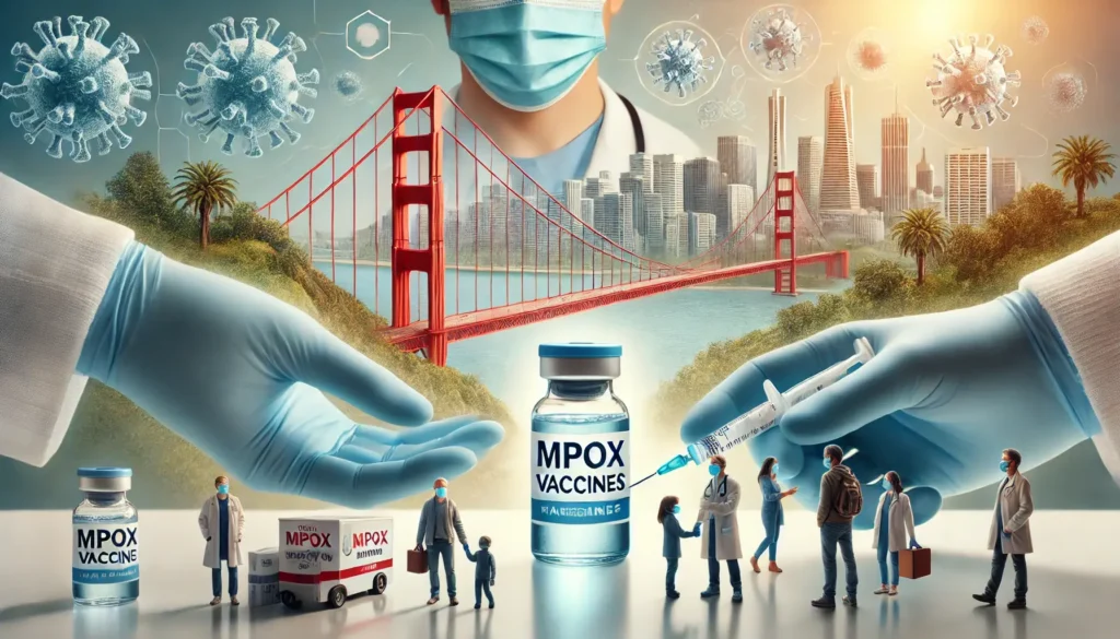 : Healthcare workers in California administering mpox vaccines amid outbreak prevention efforts.