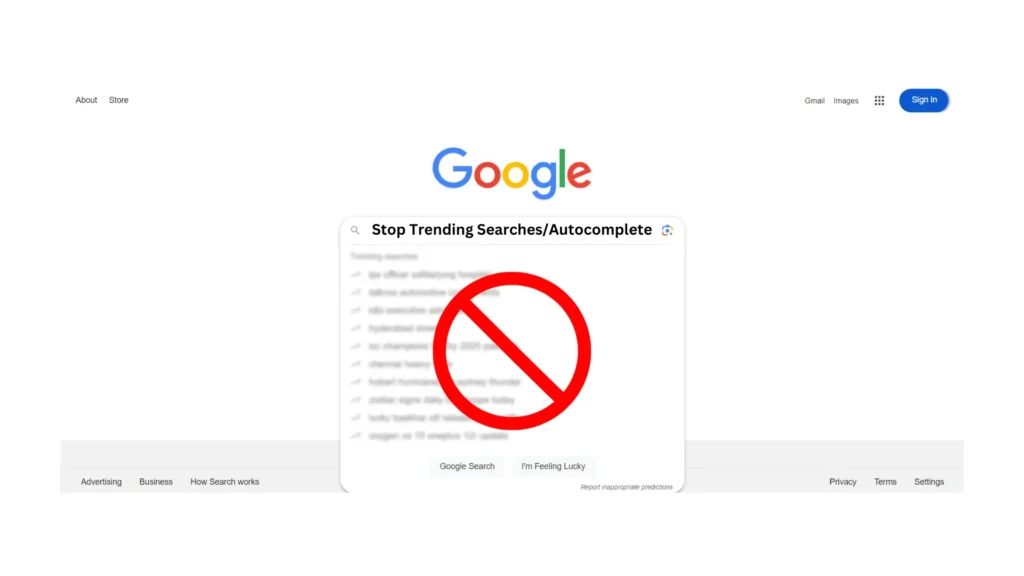 Stop Trending searches on google