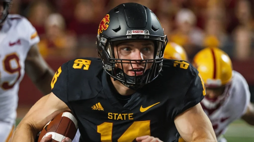 Arizona State's Cam Skattebo Running Against Iowa State Defense